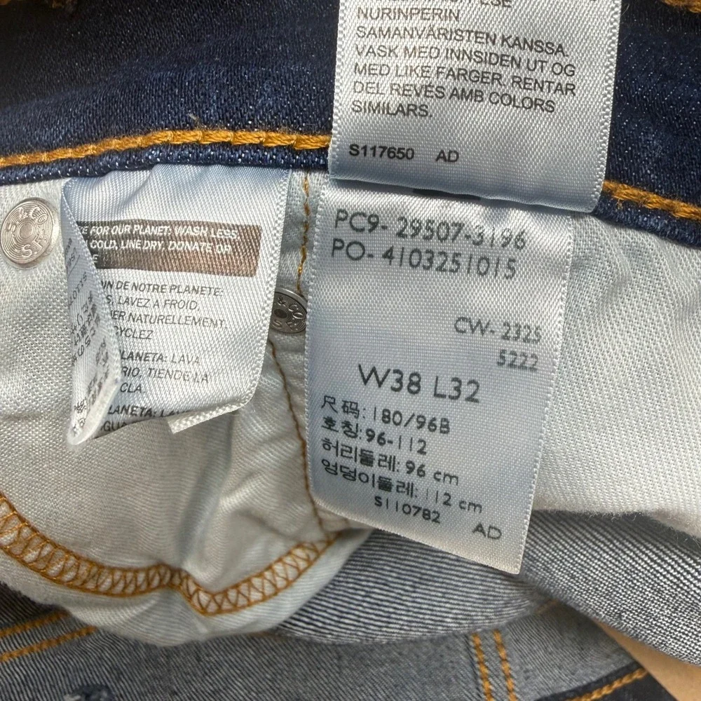 Levis 502 Taper Mens 38x32 Dark Indigo Stretch Denim Jeans 29507-3196 NEW
